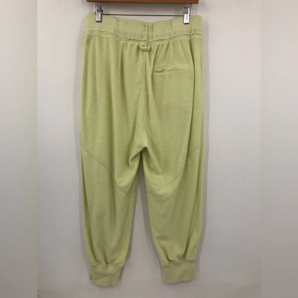Free People M Terry Radiant Joggers Drawstring Lime 0383 terrycloth green yellow - Picture 6 of 12